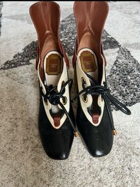 Christian Dior glorious Lace up ankle Boots Black Boots size 40